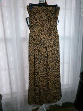 UNIVERSAL THREADS Sleeveless Rushed Back w/Side Zip Animal Print Midi Dress XS